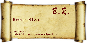 Brosz Riza névjegykártya